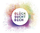 Logo: farbiger Kreis mit dem Schriftzug Glück sucht dich