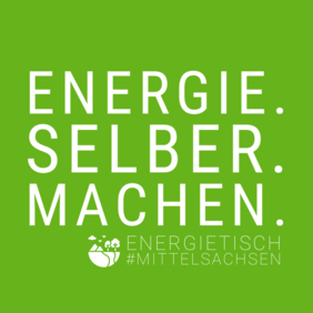 grünes Logo mit den Worten Energie.Selber.Machen. Energietisch Mittelsachsen