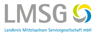 Logo mit den Anfangsbuchstaben LSMG und einem farbigen Kreis daneben