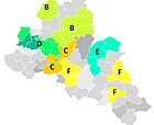 Eingefärbte Landkreiskarte, auf der die Zugehörigkeit der einzelnen Cluster dargestellt ist.